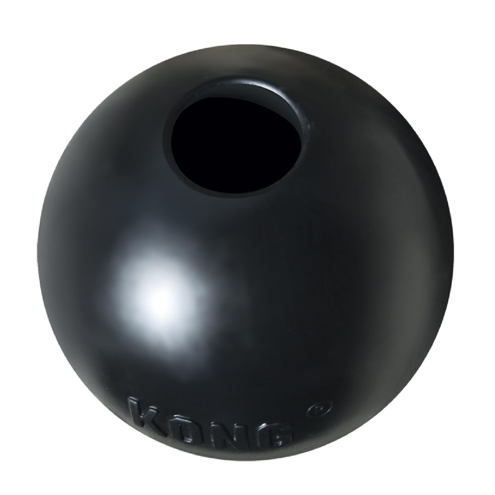 KONG Extremo bola con hueco negra para juegos de fetch duraderos.
