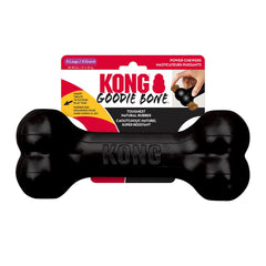 KONG Extremo Hueso Goodie negro grande, ideal para sesiones de masticación prolongadas.
