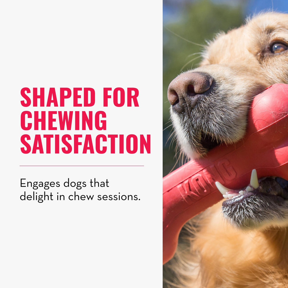KONG Goodie Bone con Goodie Gripper facilita rellenar y mantener ocupado al perro.