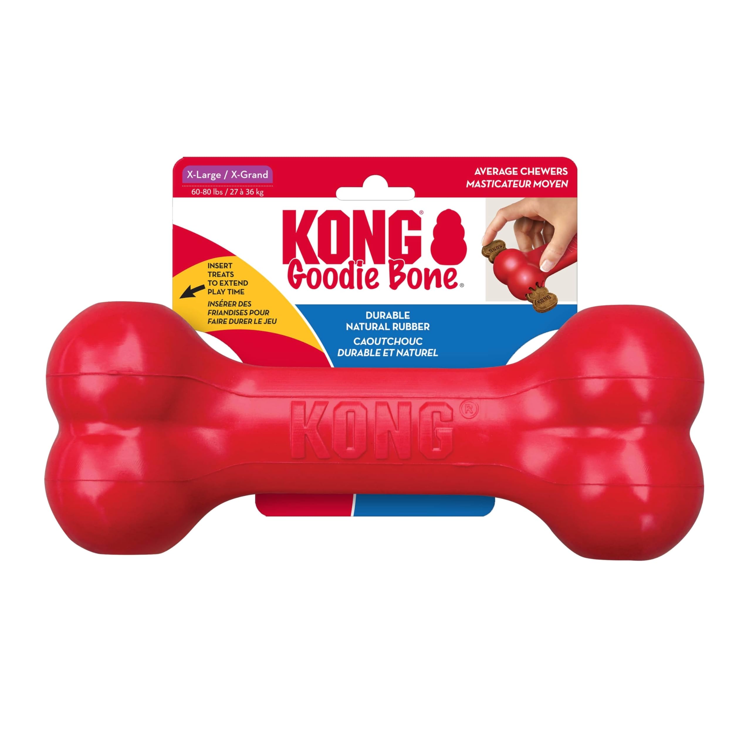 KONG Goodie Bone rojo y duradero, ideal para perros extragrandes