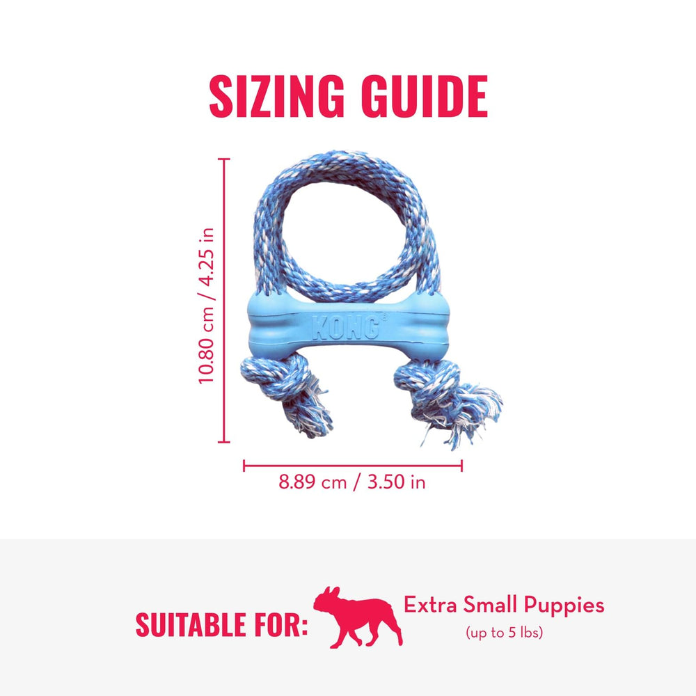 KONG con cuerda de algodón para cachorros, ideal para masticar durante el juego