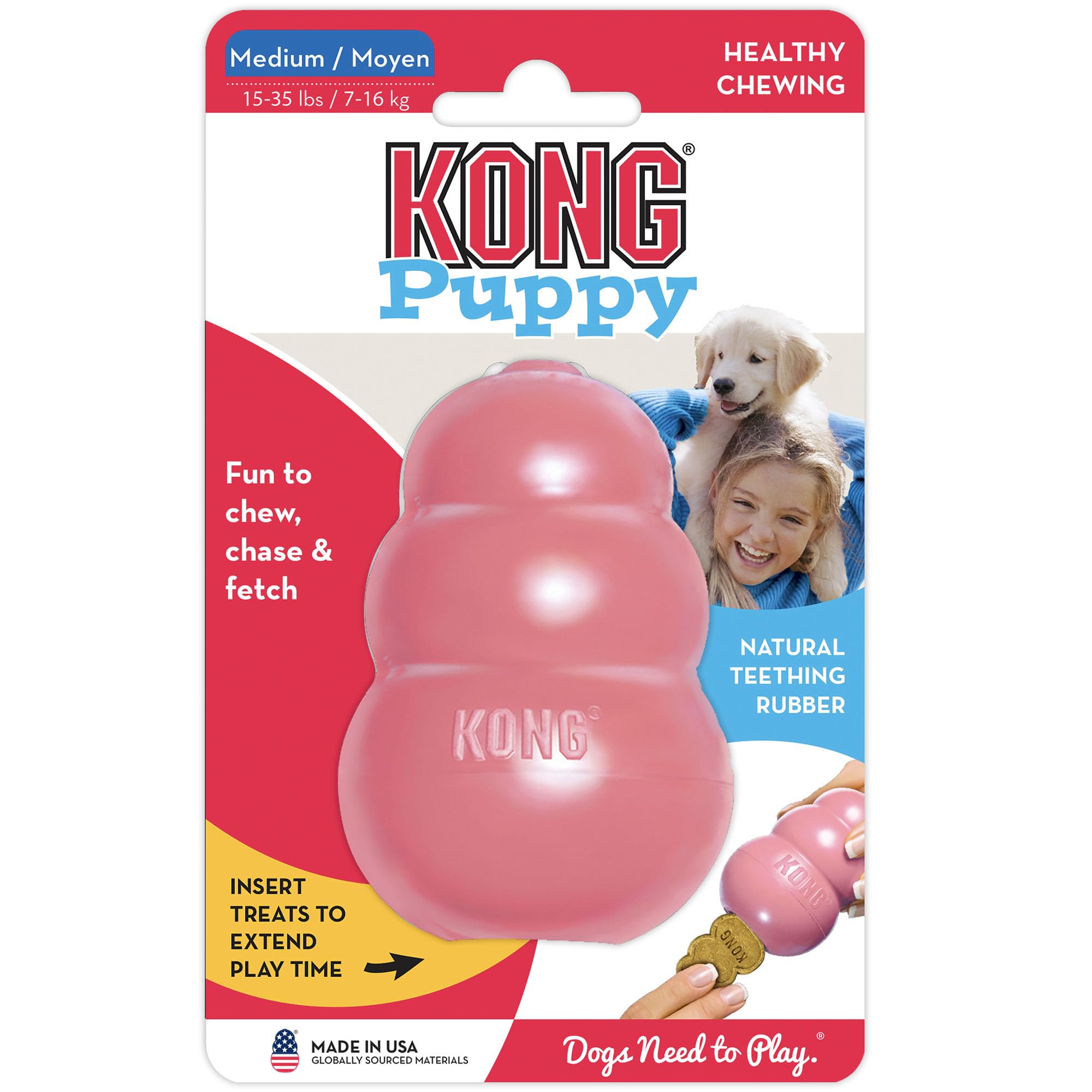KONG Juguete cachorro color-rosa: diseño atractivo para sesiones de juego