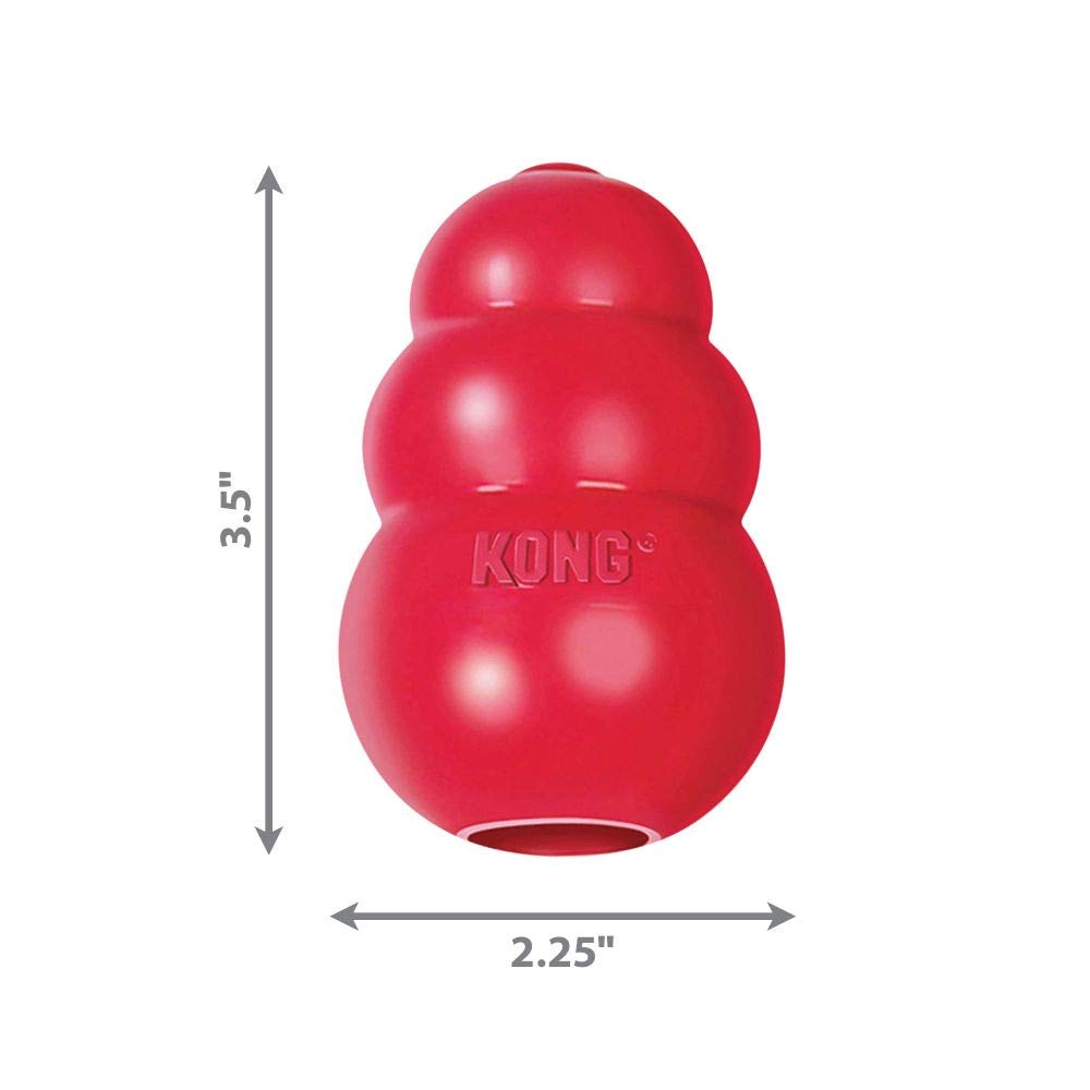 KONG juguete clasico para perro mediano rojo, duradero con rebote impredecible
