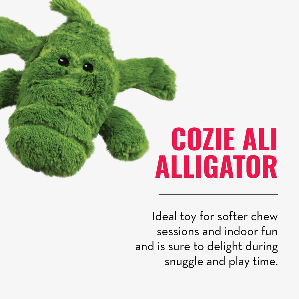 Peluche cocodrilo Cozie para juego interior seguro y reconfortante.