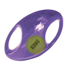 KONG Jumbler Football con bola de tenis interior para juego interactivo.