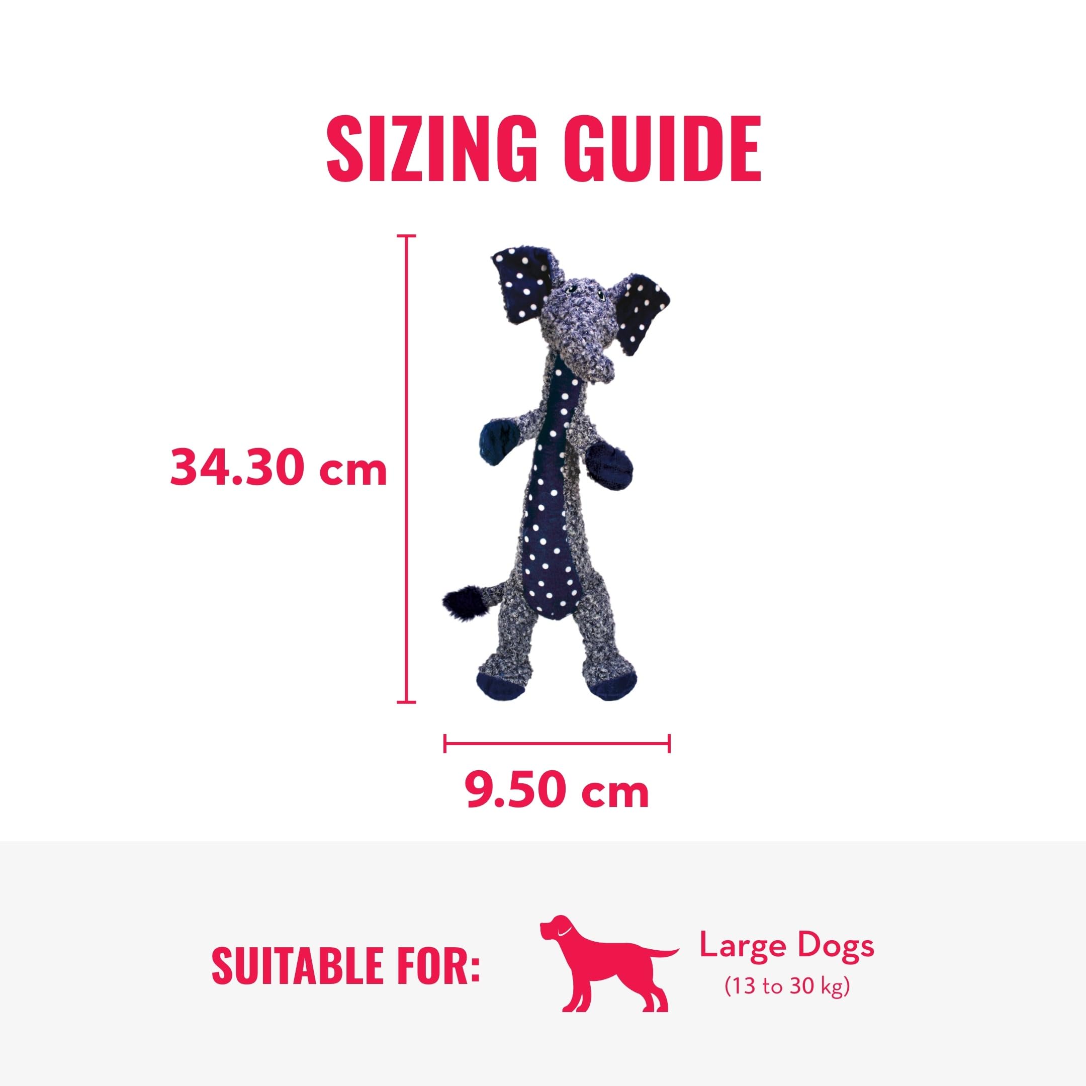 KONG Luvs Elefante, chirriador de tono bajo para estimular juego.