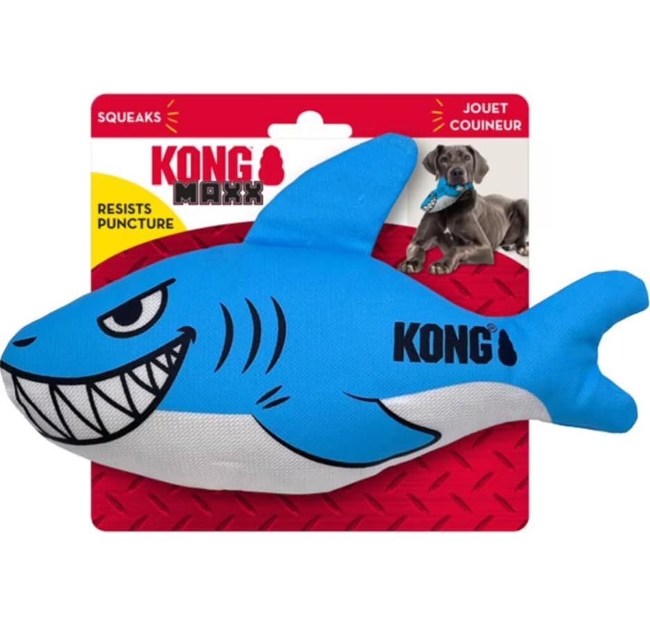 KONG Maxx Ballistic Tiburón Mediano: ideal para lanzar y traer.