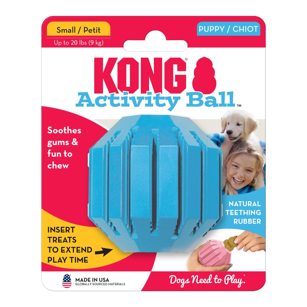 KONG Puppy Activity Ball, apto para lavavajillas, facilita la limpieza después del juego.