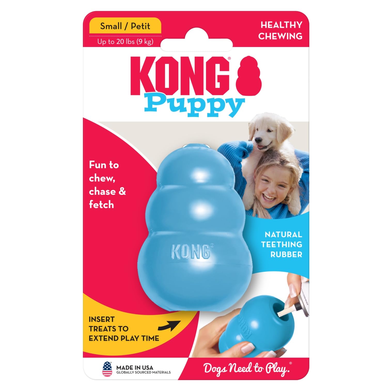KONG Puppy uso diario para desgaste de masticación responsable.