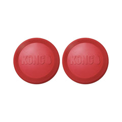 KONG disco de goma grande, dos unidades rojas, ideal para juego activo al aire libre.