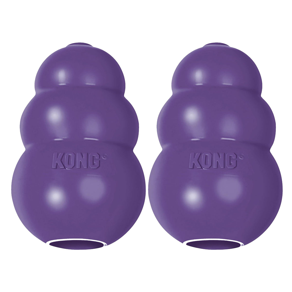 KONG Senior, juguete de caucho natural, ideal para masticar suave en perros mayores.