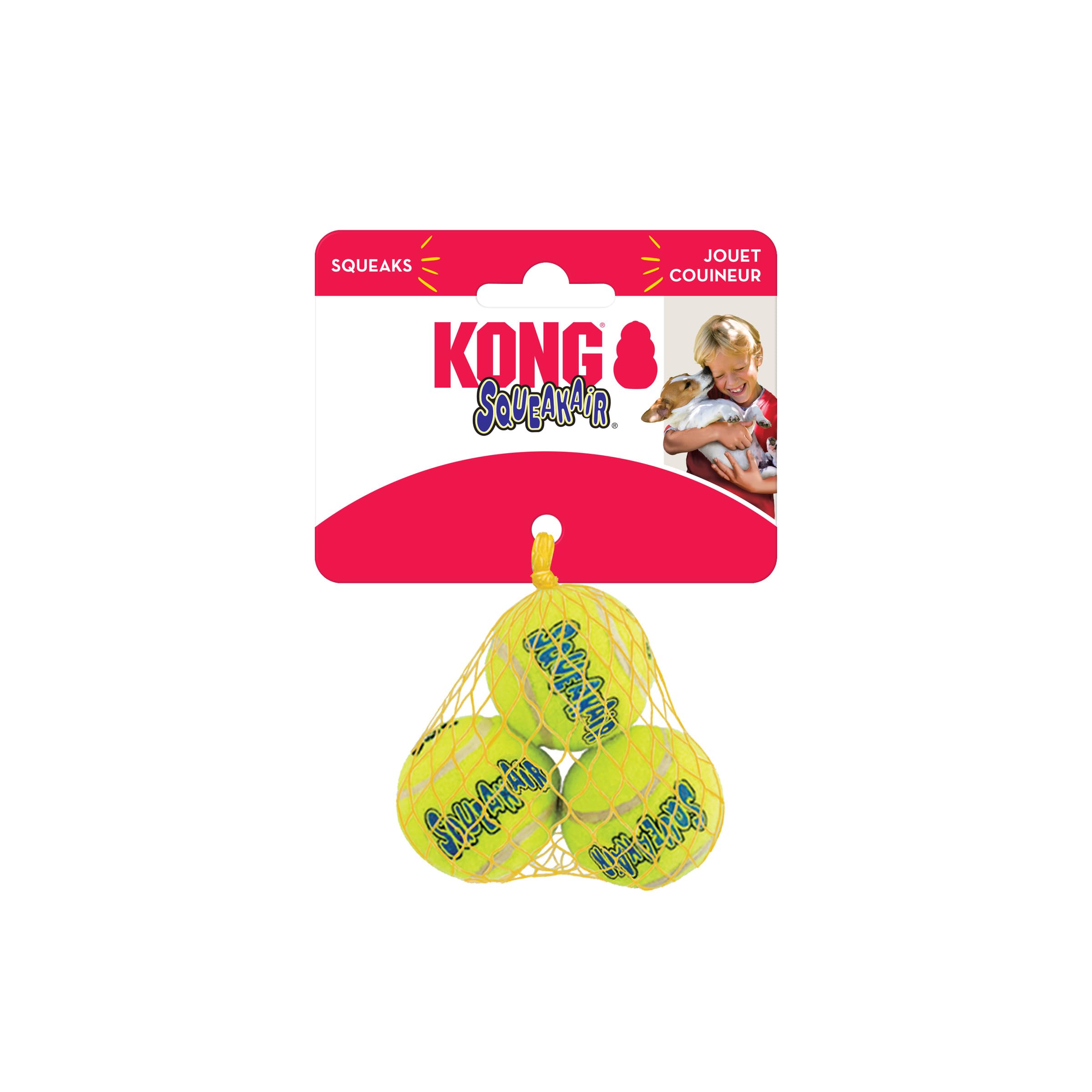 KONG Squeakair detalle sonido chirriante que estimula la interacción.