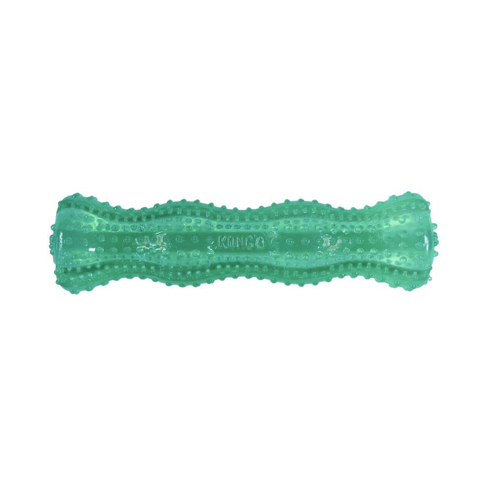 KONG Squeezz Dental Stick para perros medianos y grandes con texturas dentales para limpieza durante el juego