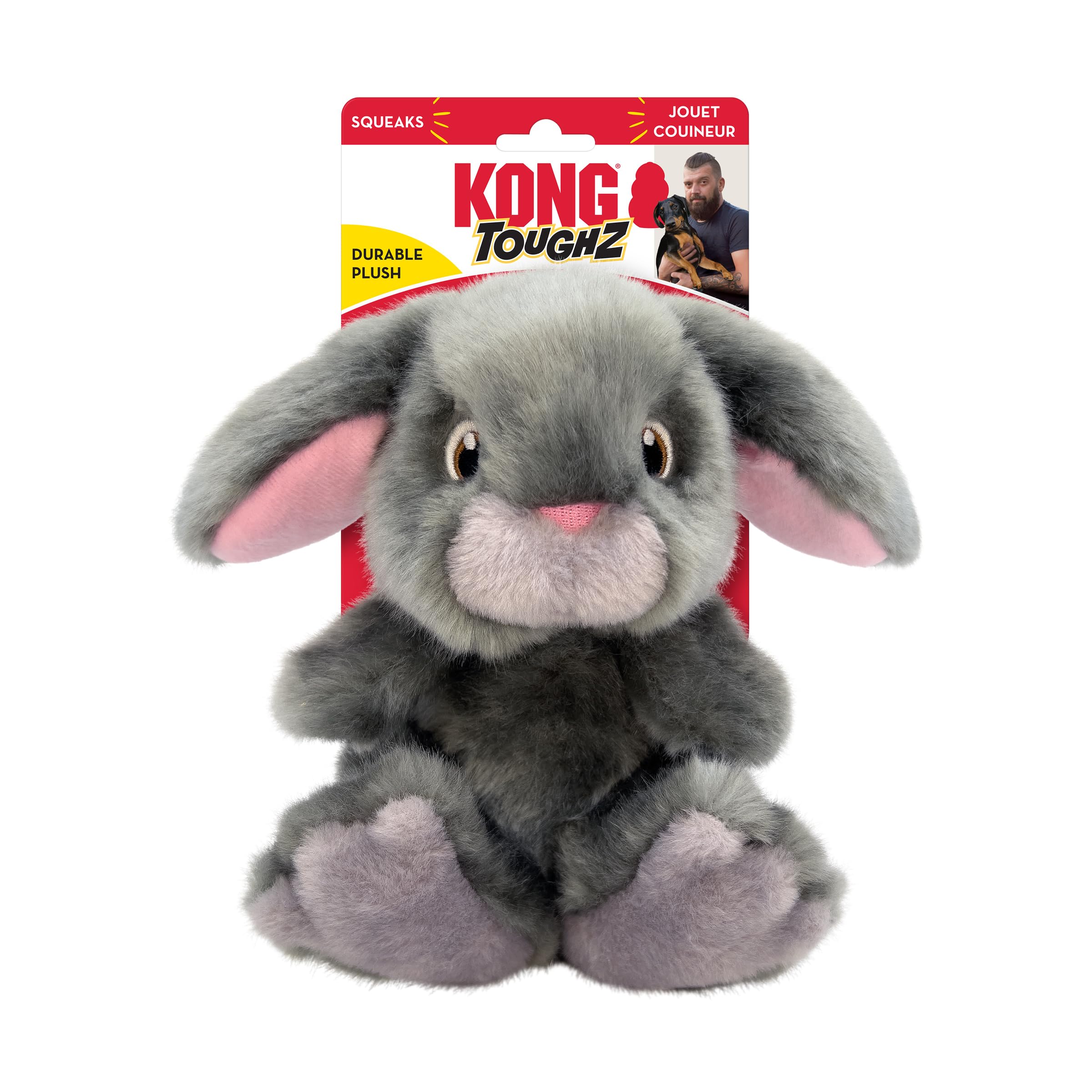 Juguete Kong Toughz con peluche duradero y conejo para juego activo