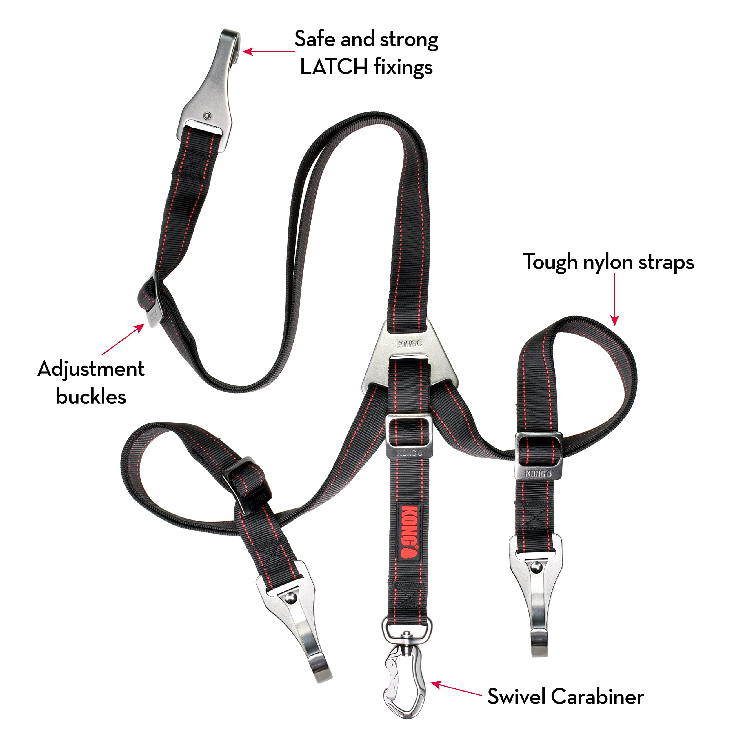 KONG Ultimate Safety Tether, ajuste amplio para perros de distintos tamaños.