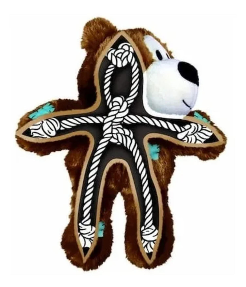 KONG Wild Knots Osos con chirrido para entretenimiento sonoro durante el juego.