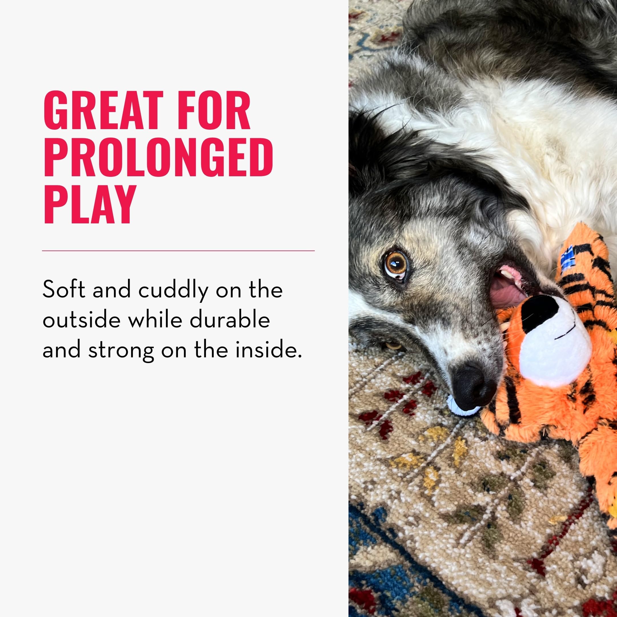 KONG Wild Knots Tiger, chirriador incorporado para juego prolongado