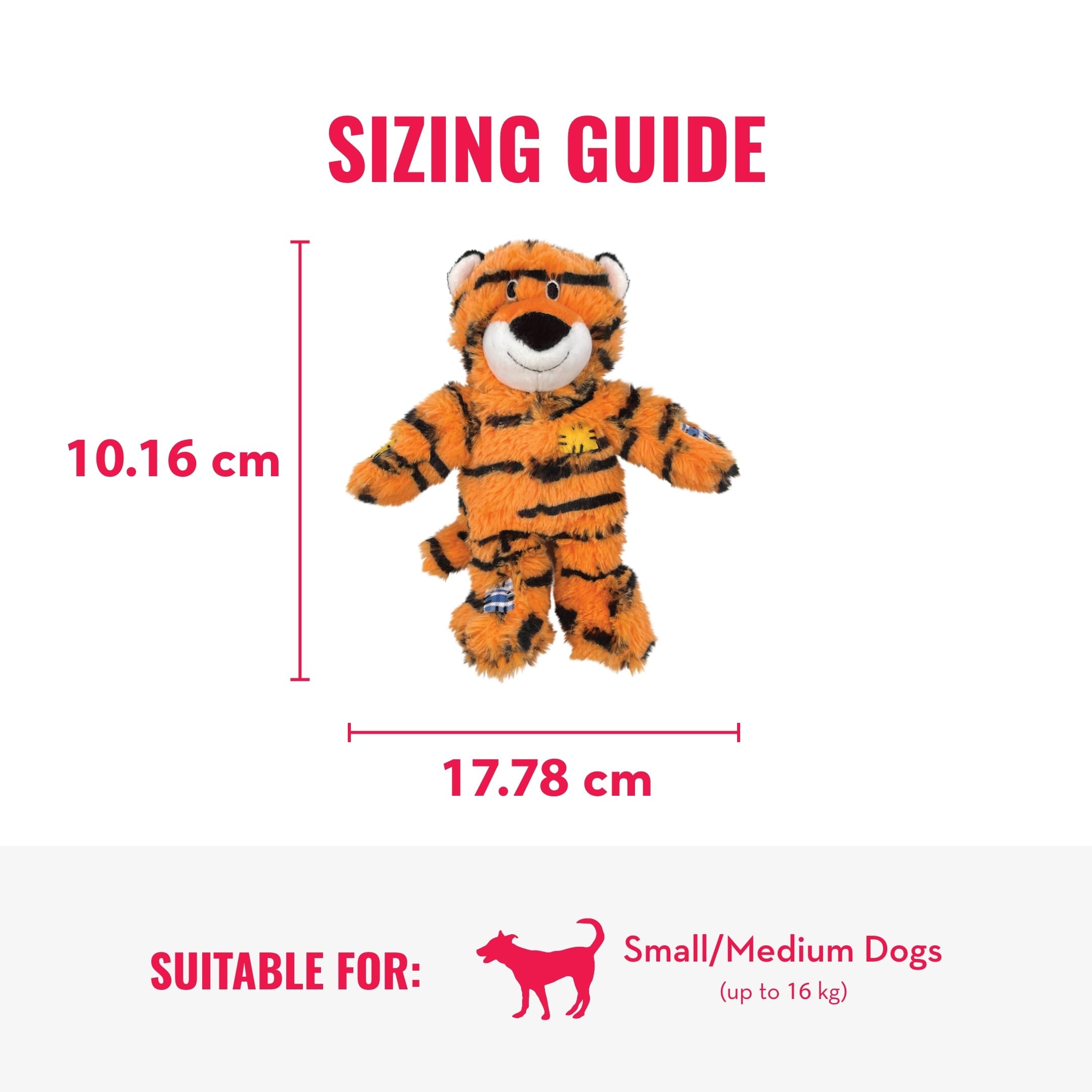 KONG Wild Knots Tiger, relleno mínimo para menos desorden en casa