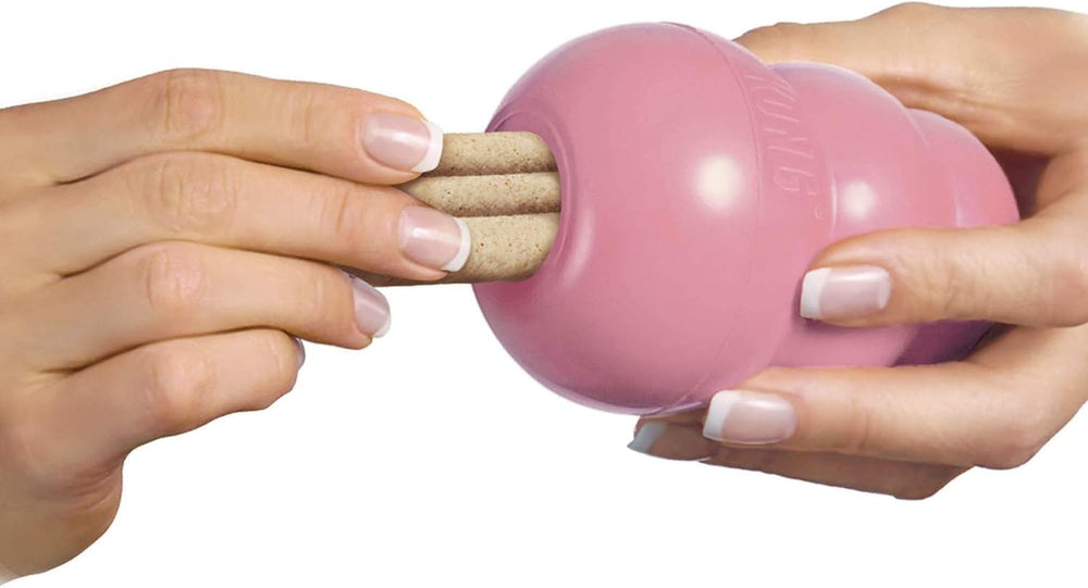 KONG Ziggies Puppy, textura masticable para cachorros activos.