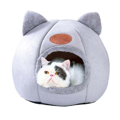 KooTeedd cama cueva gris XL, exterior cómodo y seguro para gatos