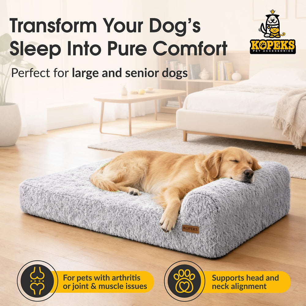 KOPEKS cama con almohada integrada para confort ergonómico del perro