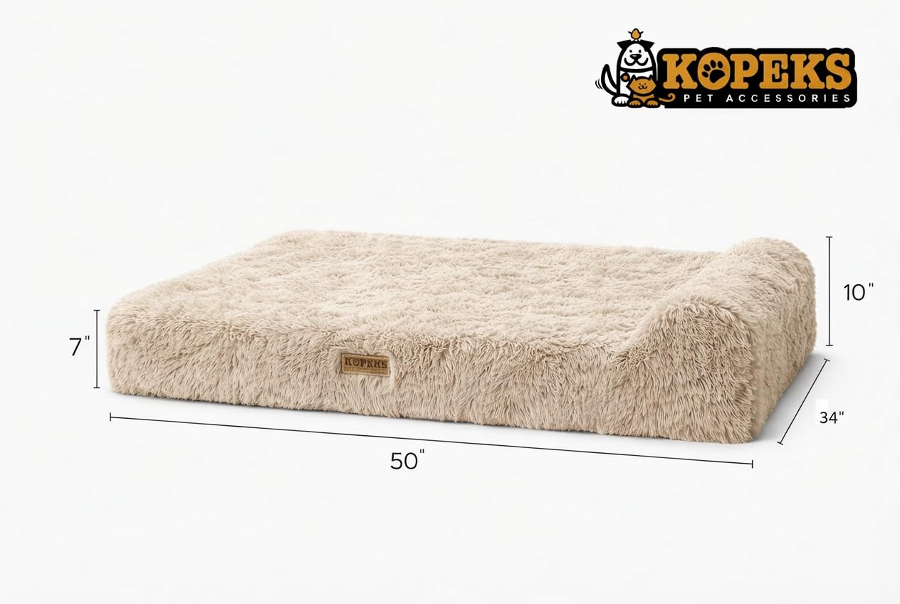 KOPEKS Cama perro forro desmontable de ante suave y duradero.