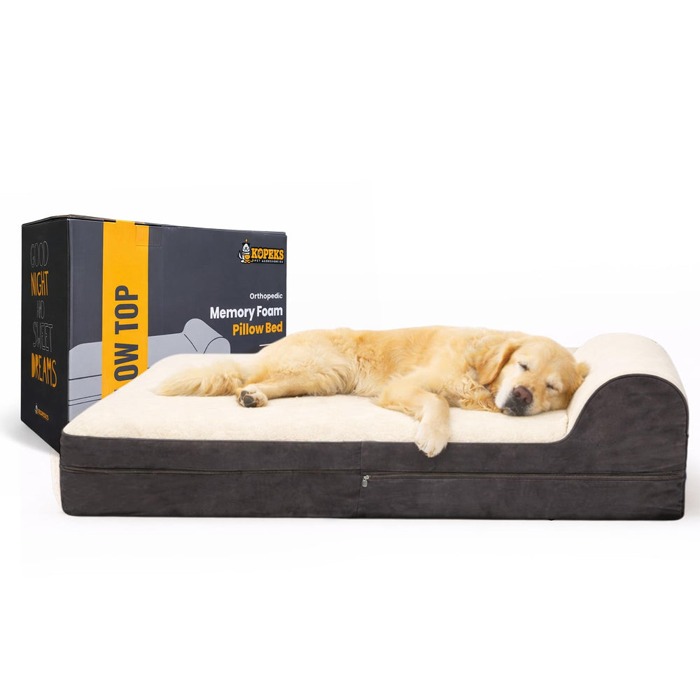 KOPEKS Jumbo cama ortopédica para perros con espuma memory de 7 pulgadas para confort