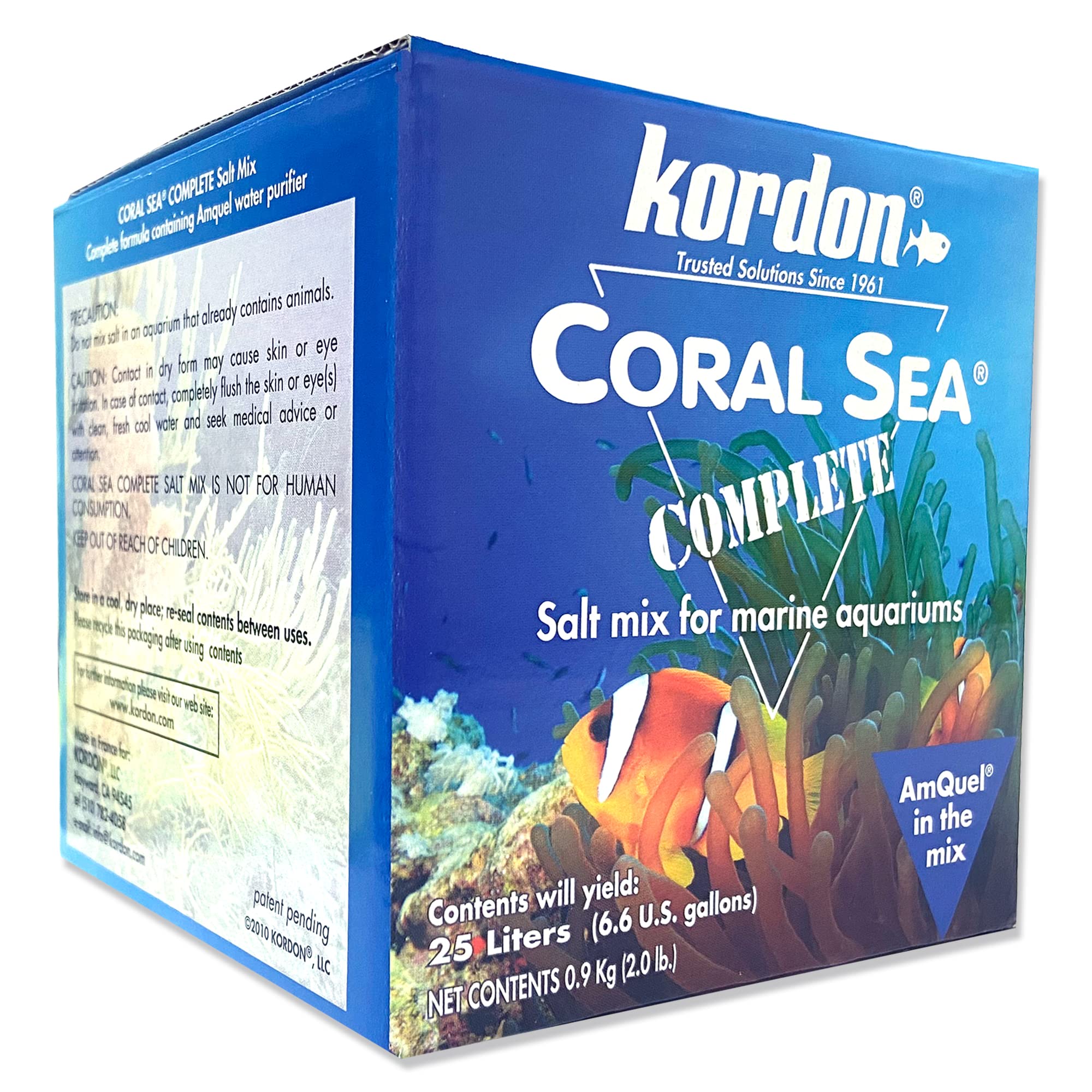 Kordon Coral Sea Salt Mezcla 7 gal, ideal para acuarios marinos.