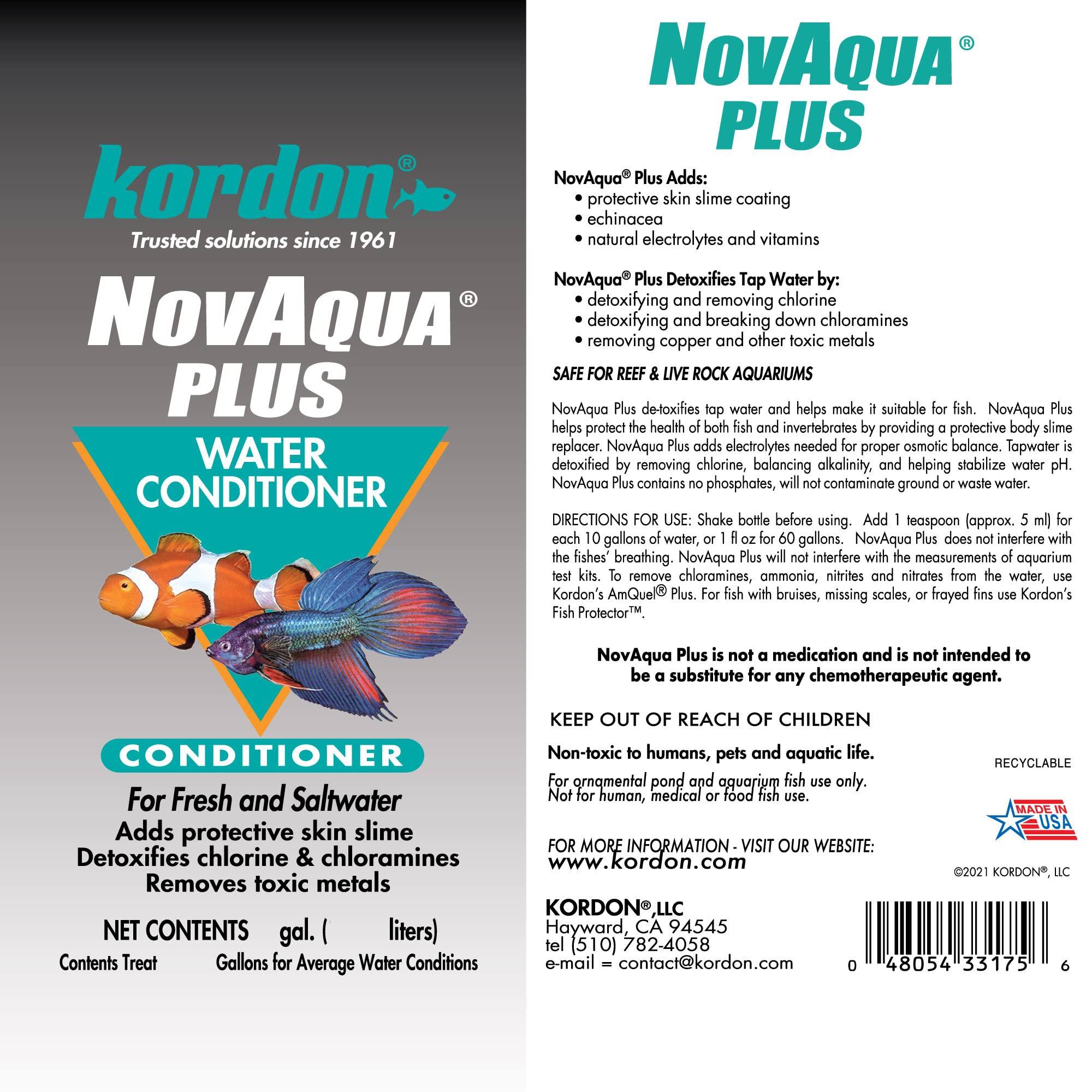 Kordon Novaqua Plus, uso diario en acuario para mantener condiciones estables.