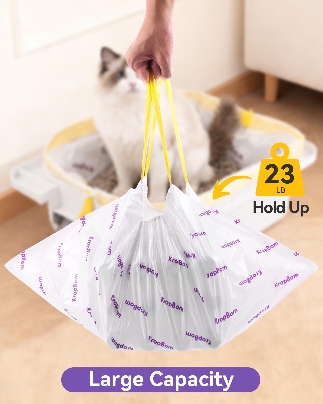 KropBom gran capacidad para hogares con varios gatos y uso diario