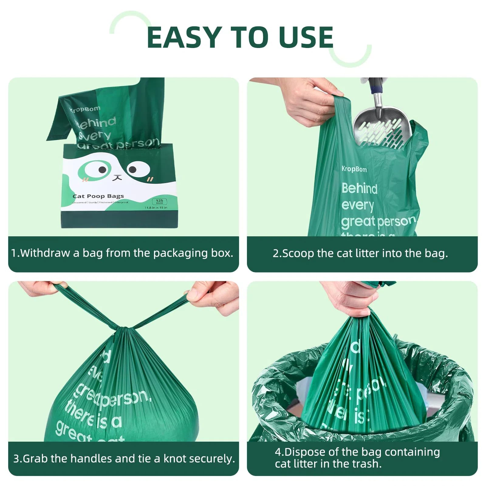 KropBom bolsas resistentes para desechos pesados de mascotas