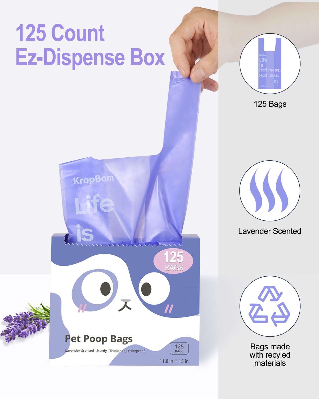 Bolsas KropBom de fondo sellado para prevenir fugas durante la limpieza.