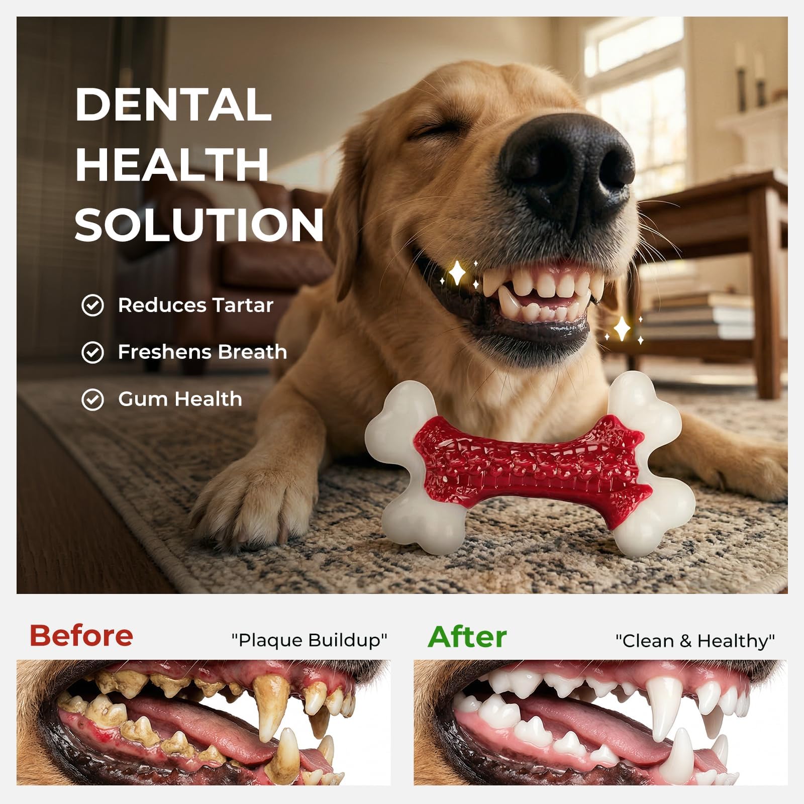 Kseroo juguete dientes nylon 8 pulgadas para perros grandes