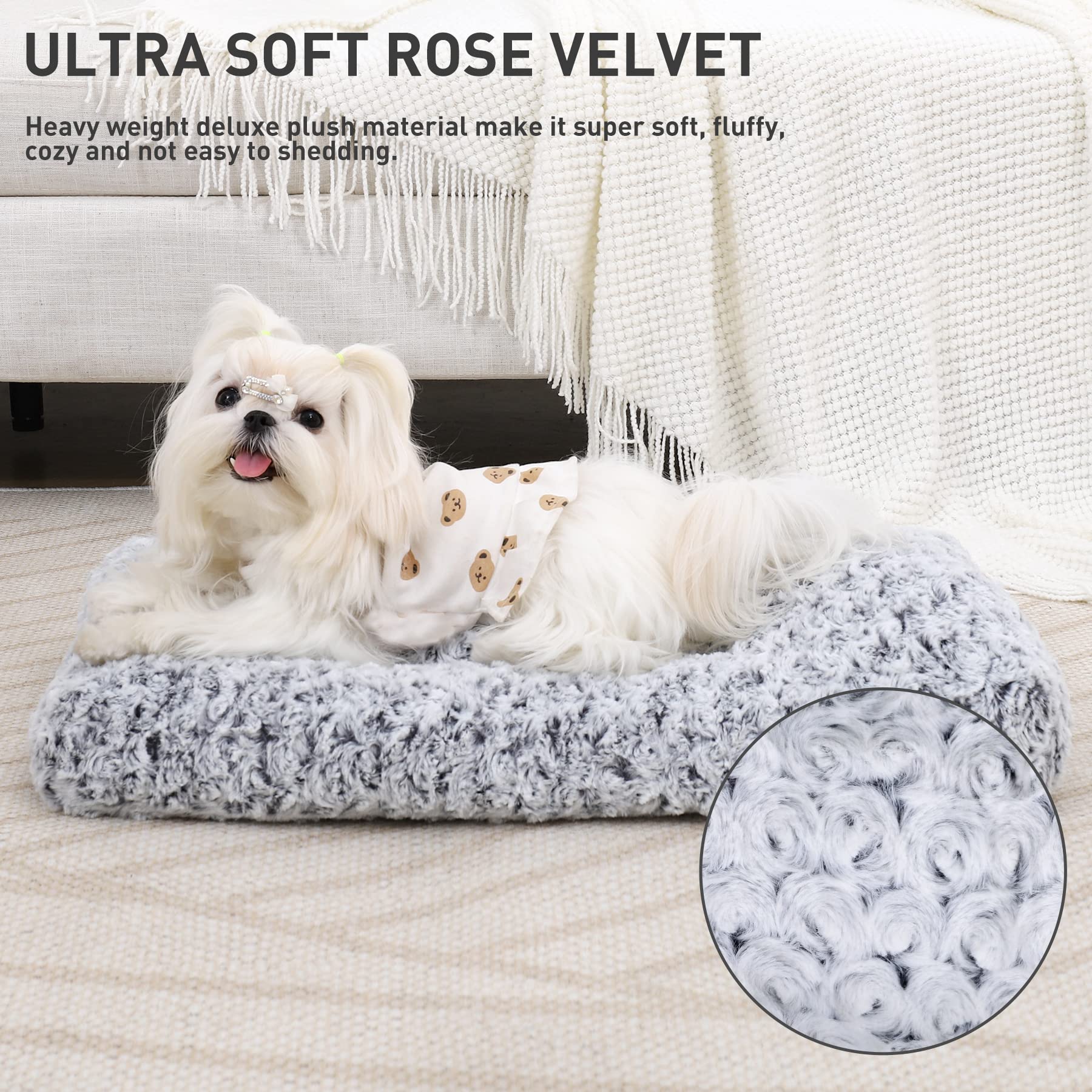 KSIIA cama-perro-antideslizante-gris 17x12, base estable para jaula.
