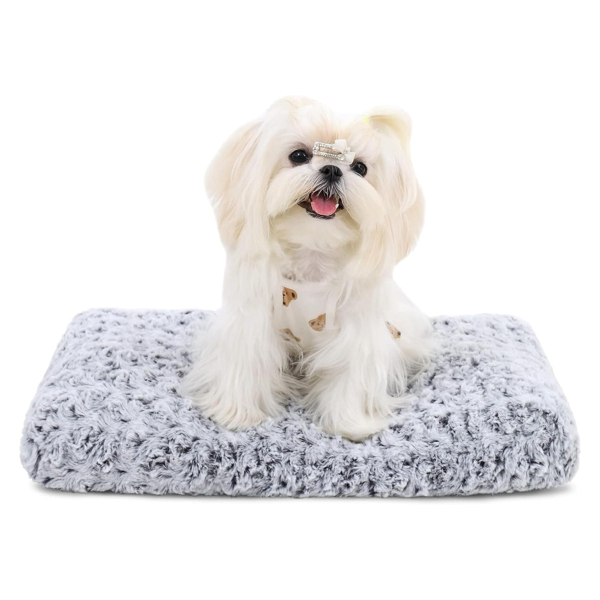 KSIIA cama-perro-deluxe-plush-gris 17x12, descanso suave y seguro.