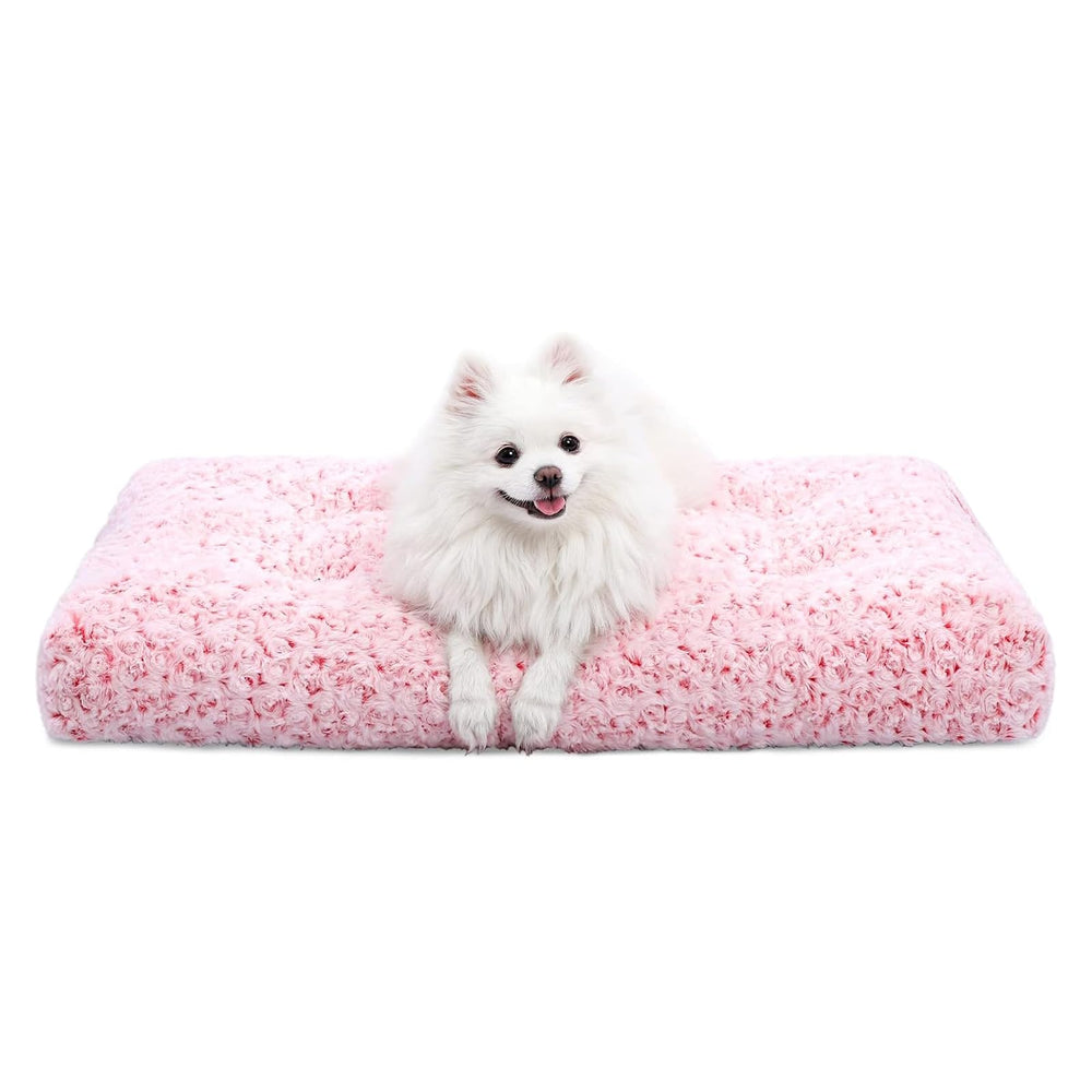 KSIIA cama perro lavable de lujo rosa, ofrece descanso cómodo y limpieza fácil.