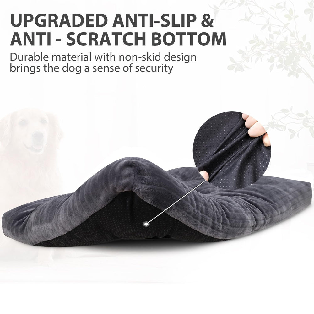 Cama KSIIA lavable a máquina, gris, diseño duradero y fácil de limpiar.