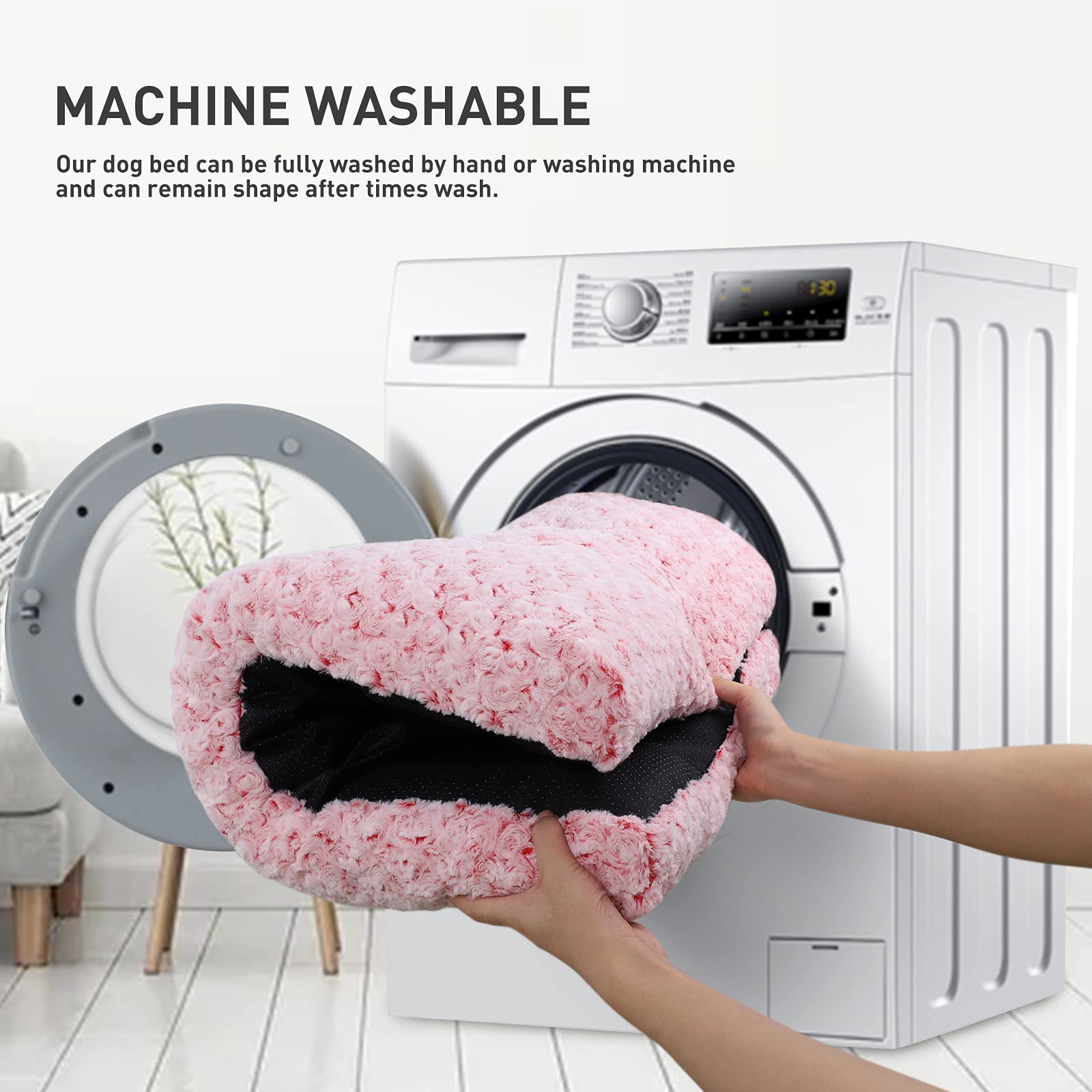 KSIIA cama de viaje rosa, práctica para coche o transportín.