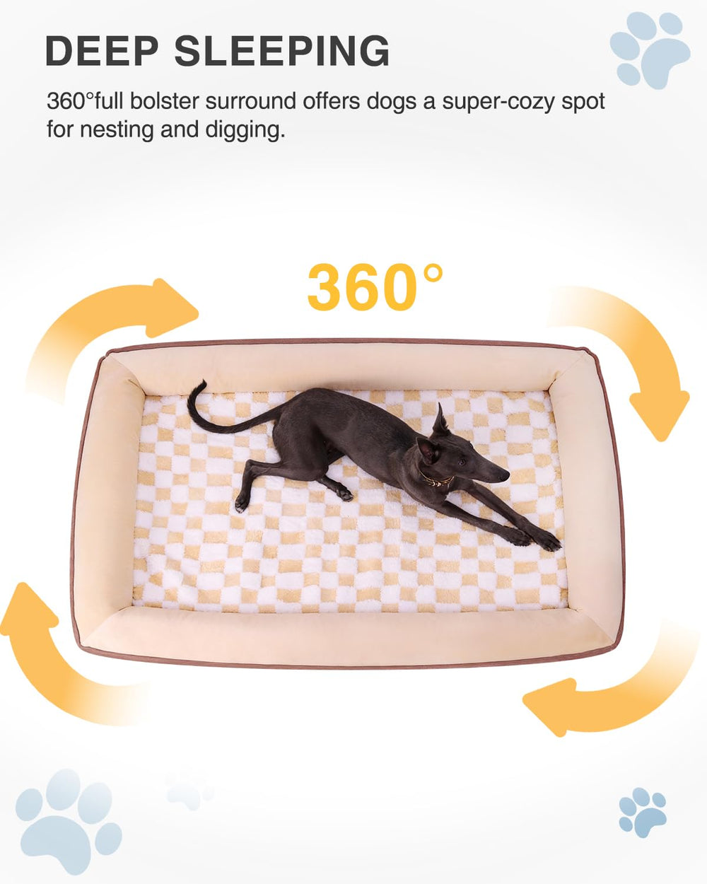 KSIIA Cama para perros XL con base antideslizante para mayor estabilidad.