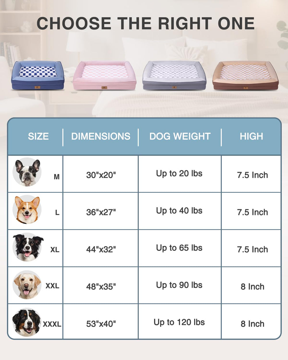 Dimensiones 48x35 pulgadas KSIIA para perros grandes.