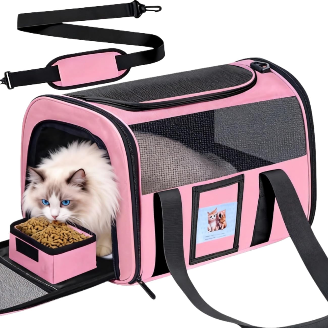 KTSOLRA mochila gato, TSA aprobado para cabina, ideal para viajes con mascotas pequeñas