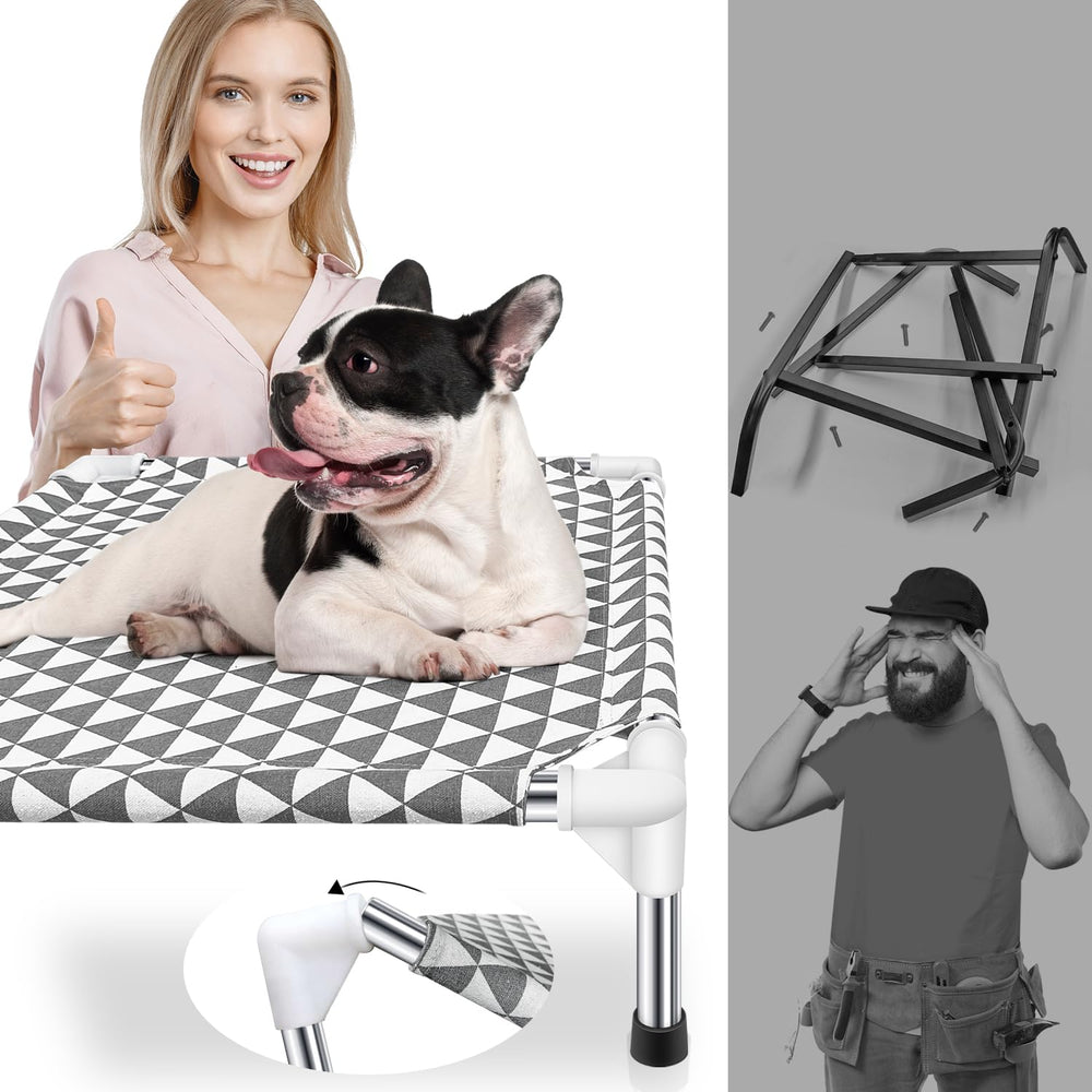 Kuntrust cama perro elevada ensamblaje sin herramientas para montaje rápido