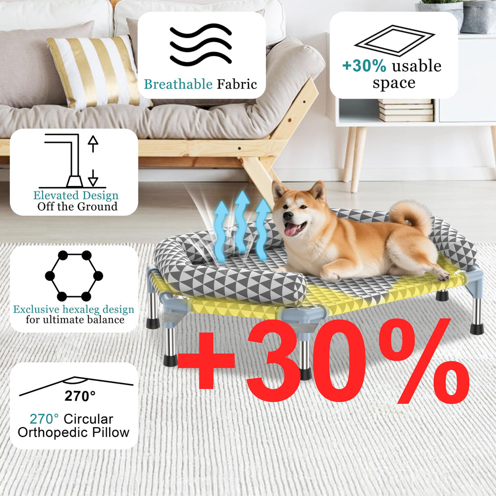 Kuntrust cama para perros medianos con funda removible y lavable para limpieza fácil.