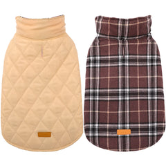 Kuoser capa para perro, frente del abrigo marrón, cálido para días fríos