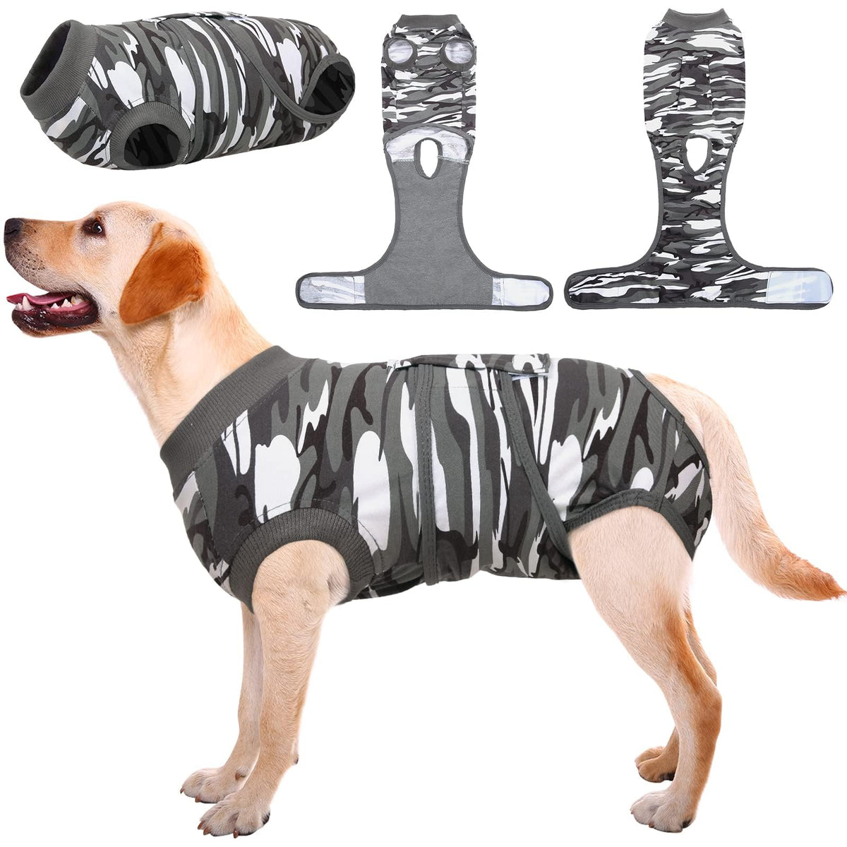 Kuoser Recovery Suit para perros, vista general, protege heridas y evita lamer