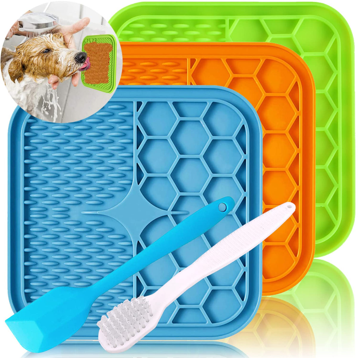 Kwispel tapete lamido para perro con ventosas, ideal para baño y calma durante el cuidado.