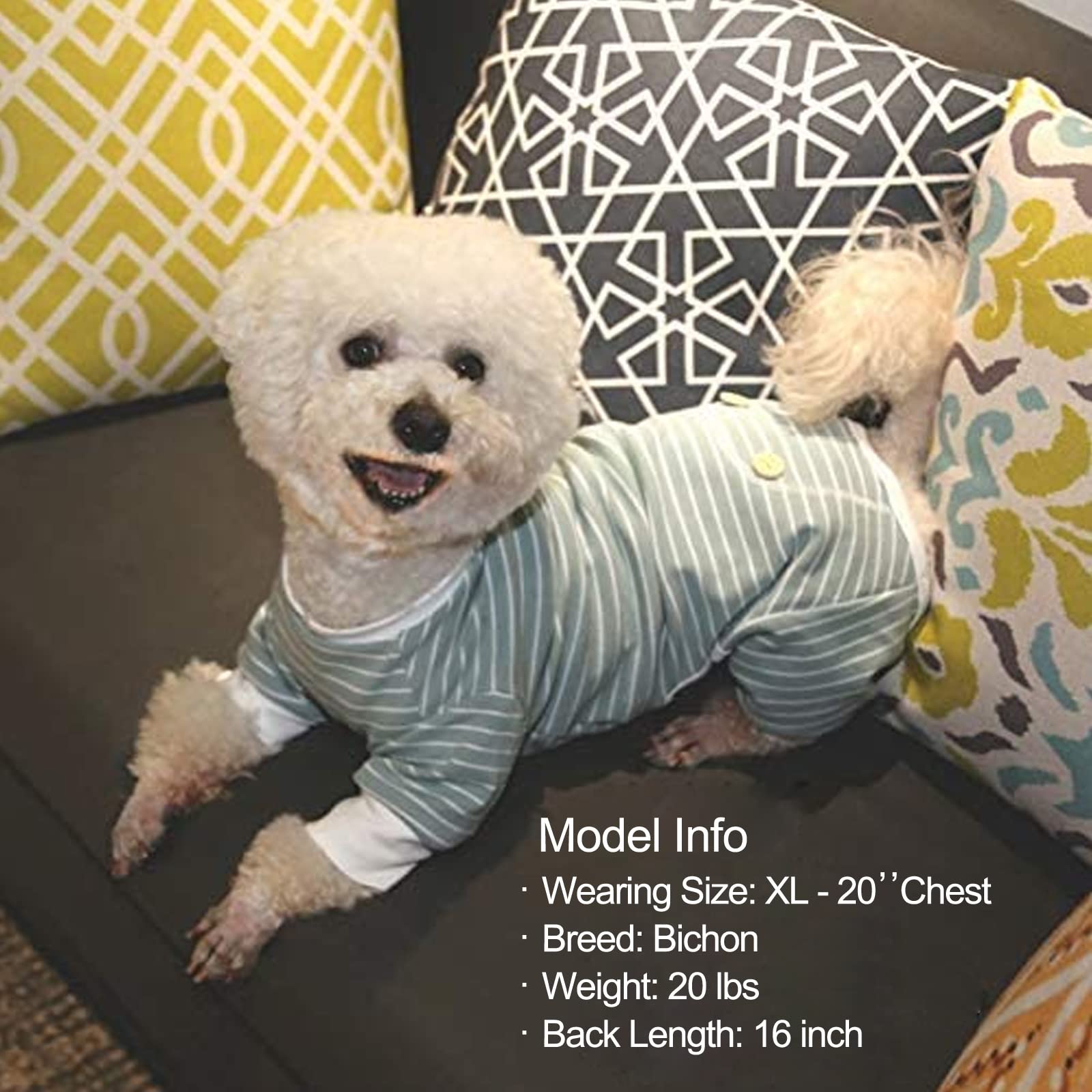 KYEESE pijama verde-rayas estilo discreto para casa