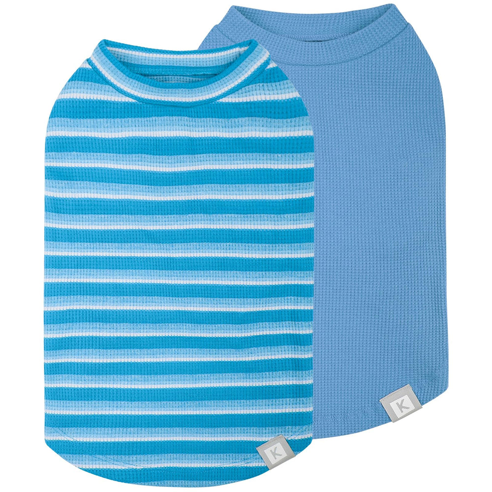KYEESE camiseta para perro con diseño azul y rayas, ideal para paseos diarios.
