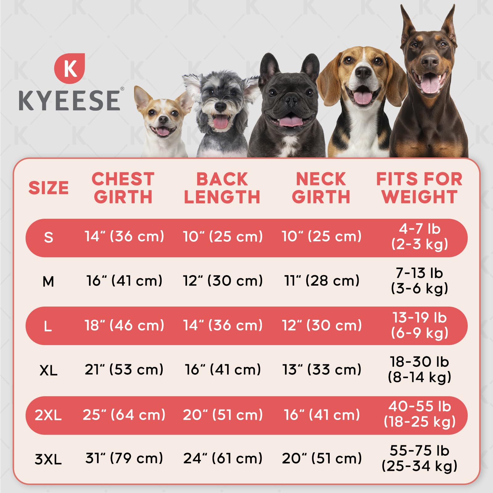 Conjunto KYEESE de dos camisetas para rotación diaria de tu mascota.