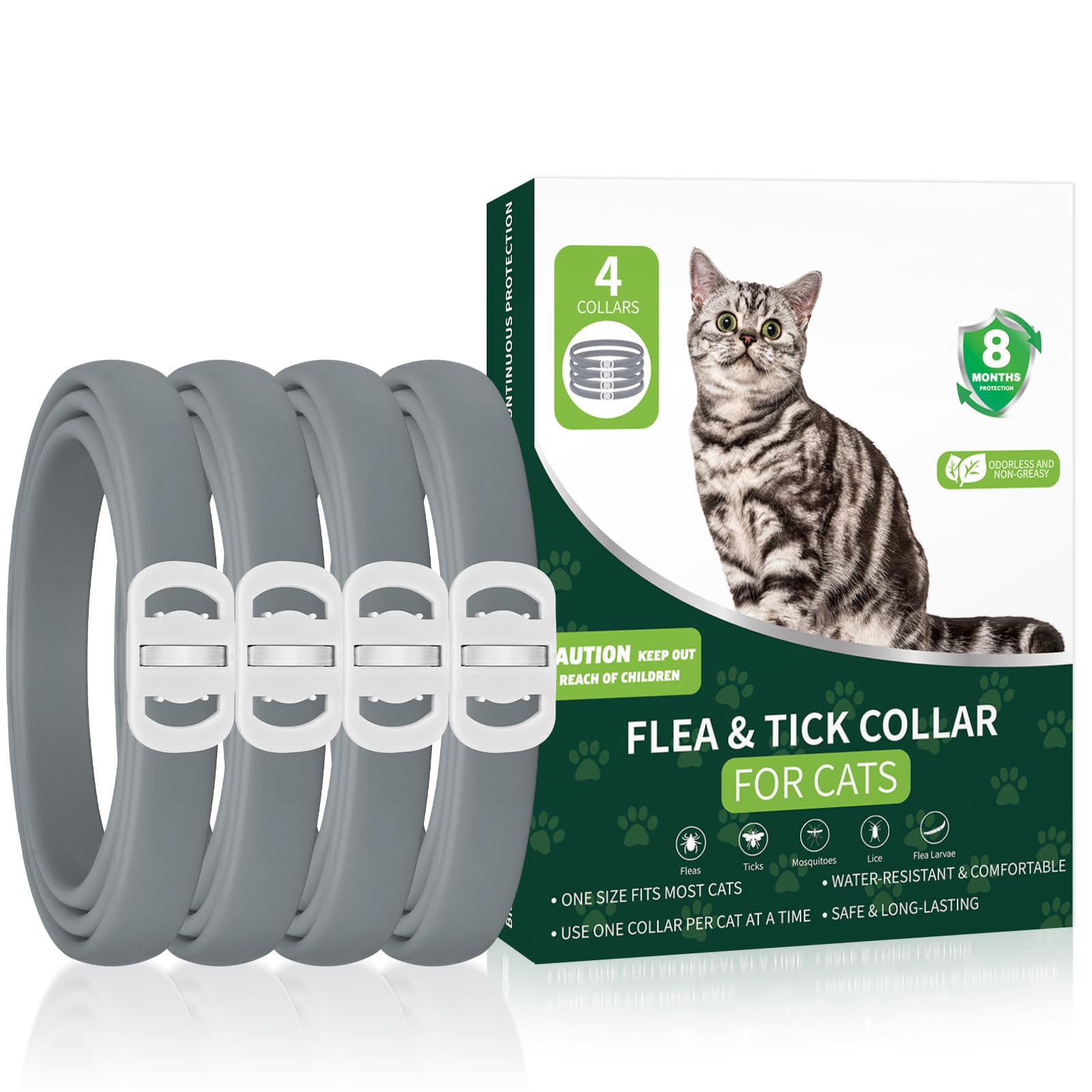 Collar antipulgas KYGNE, detalle de cierre suave y cómodo para gatos